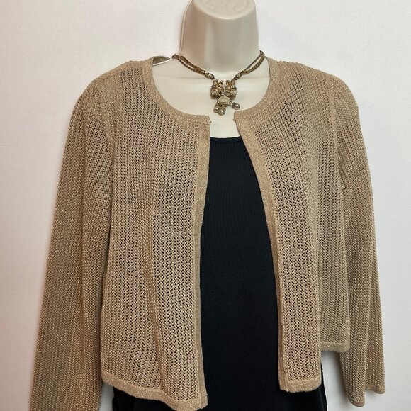 Talbots Tops - TALBOTS gold/tan cardigan Sz Small